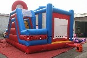 Rainbow Jumping Castle Slide