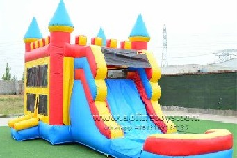 castle theme bouncy castle waterslide combo