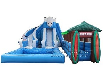 Polar bear series Dual Lane Wet Slide with Slip N Slide