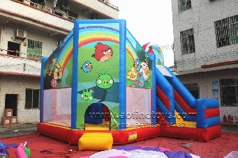 Rainbow Jumping Castle Slide