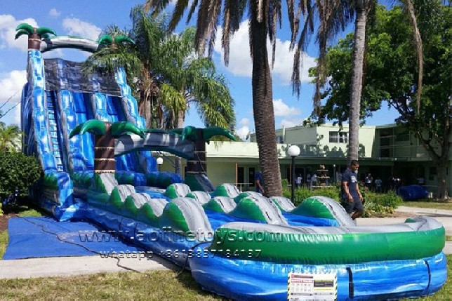 Dual Lane Tropical Water Slide
