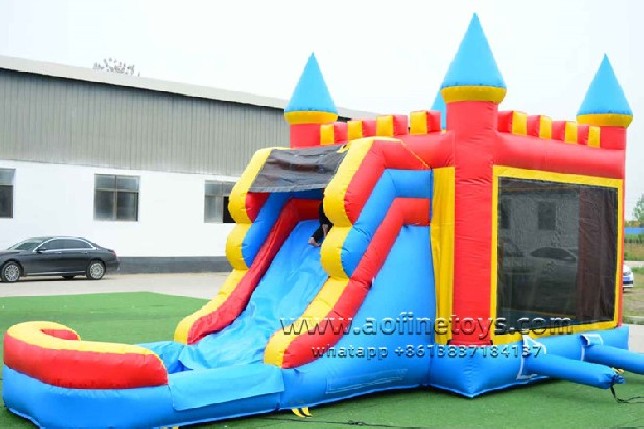 castle theme bouncy castle waterslide combo