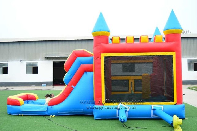 castle theme bouncy castle waterslide combo
