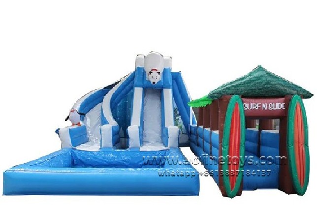 Polar bear series Dual Lane Wet Slide with Slip N Slide