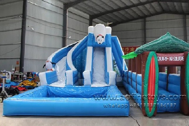 Polar bear series Dual Lane Wet Slide with Slip N Slide