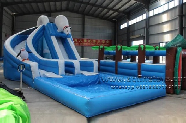 Polar bear series Dual Lane Wet Slide with Slip N Slide
