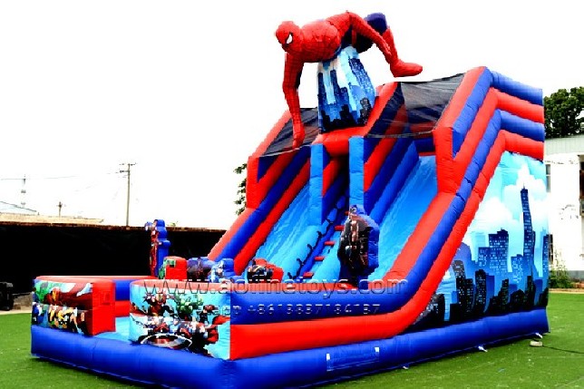 Spiderman Inflatable Double Slide