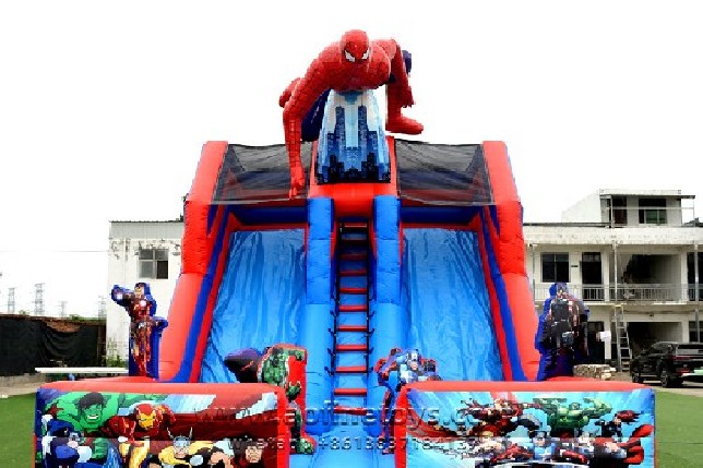 Spiderman Inflatable Double Slide
