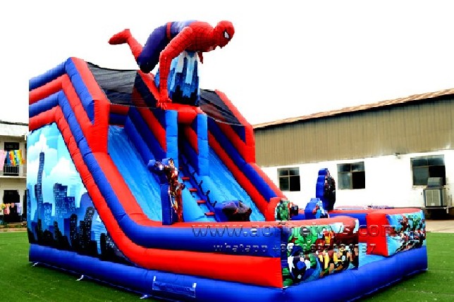 Spiderman Inflatable Double Slide