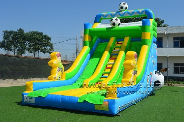 Inflatable soccer slide