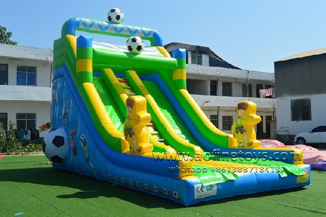 Inflatable soccer slide